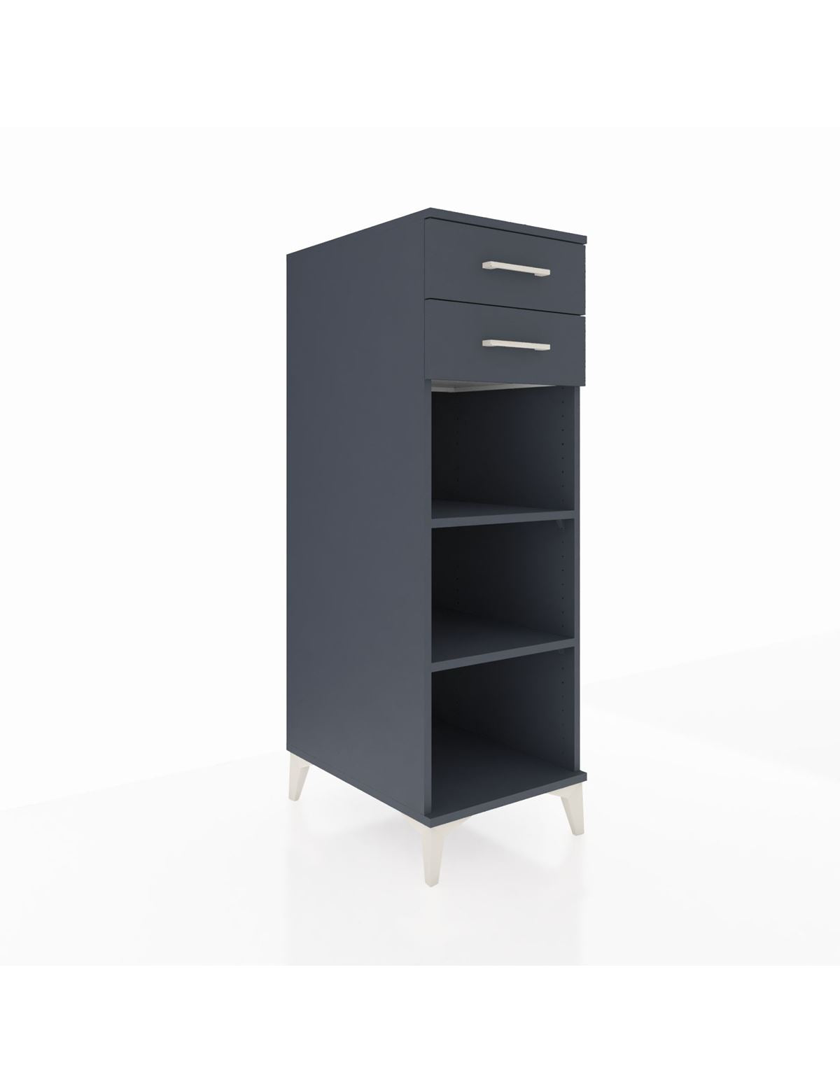 Kronos Dolap 2 Raflı 2 Çekmeceli 44x59x134 Antrasit-Antrasit