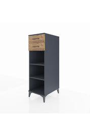 Kronos Dolap 2 Raflı 2 Çekmeceli 44x59x134 Antrasit-Çam