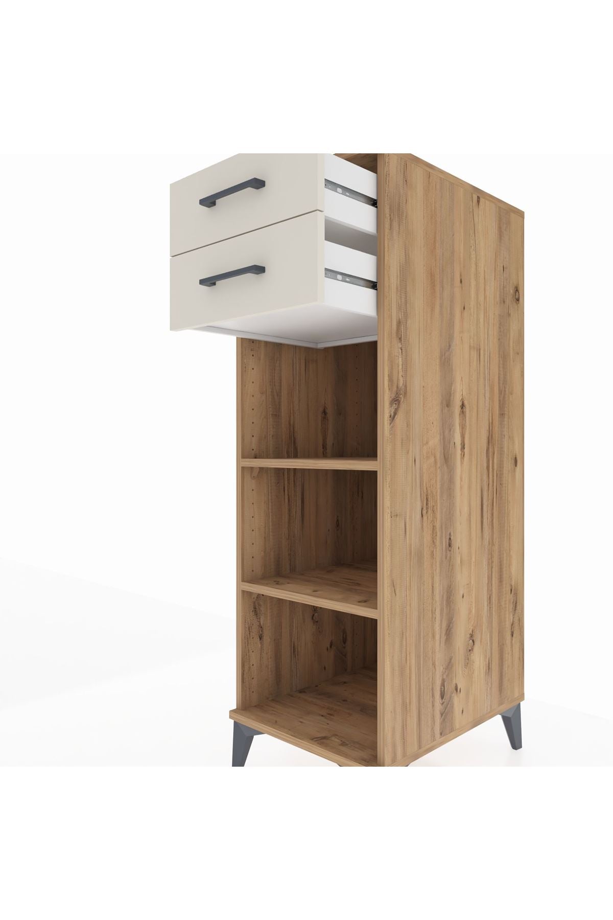 Kronos Dolap 2 Raflı 2 Çekmeceli 44x59x134 Çam-Aytaşı