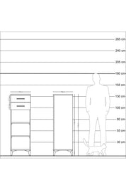 Kronos Dolap 2 Raflı 2 Çekmeceli 44x59x134 Çam-Antrasit