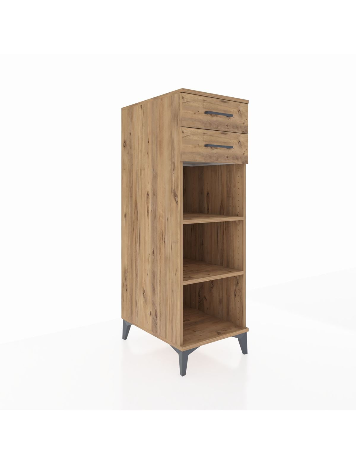 Kronos Dolap 2 Raflı 2 Çekmeceli 44x59x134 Çam-Çam