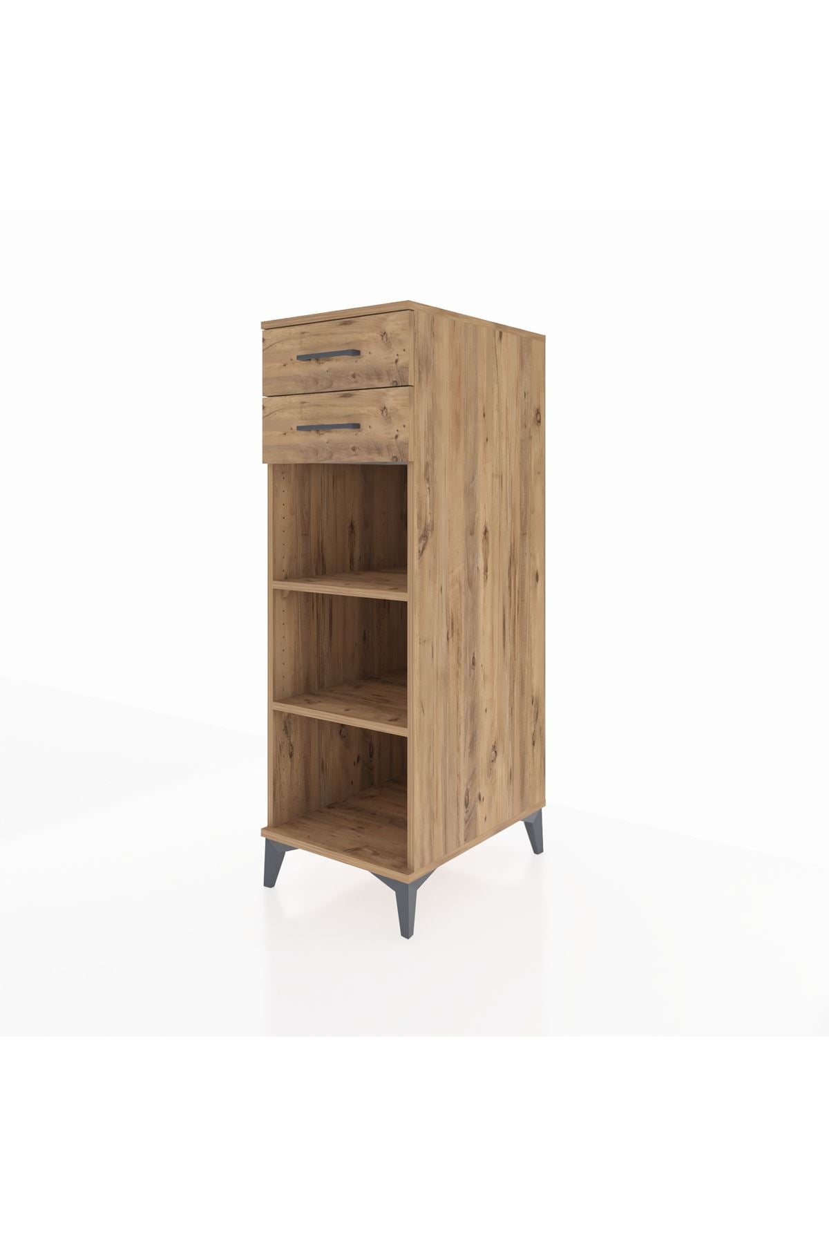 Kronos Dolap 2 Raflı 2 Çekmeceli 44x59x134 Çam-Çam