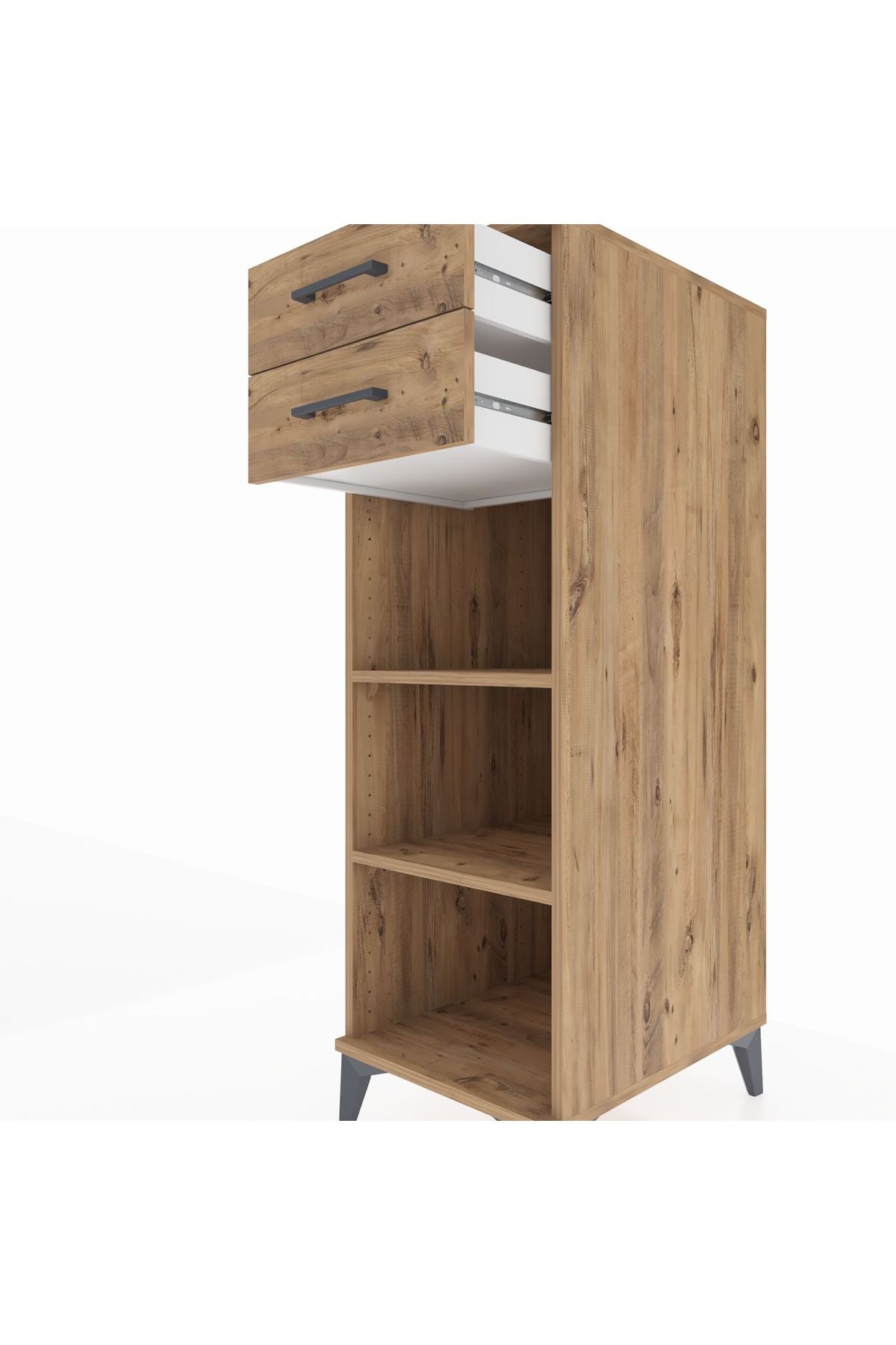 Kronos Dolap 2 Raflı 2 Çekmeceli 44x59x134 Çam-Çam