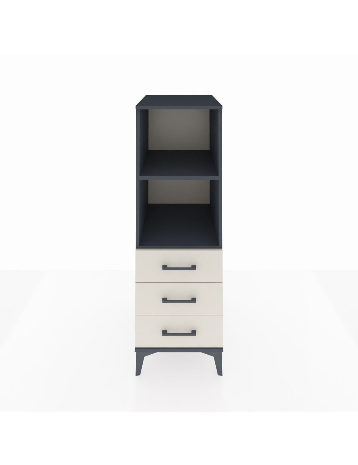 Kronos Dolap 2 Raflı 3 Çekmeceli 44x59x134 Antrasit-Aytaşı