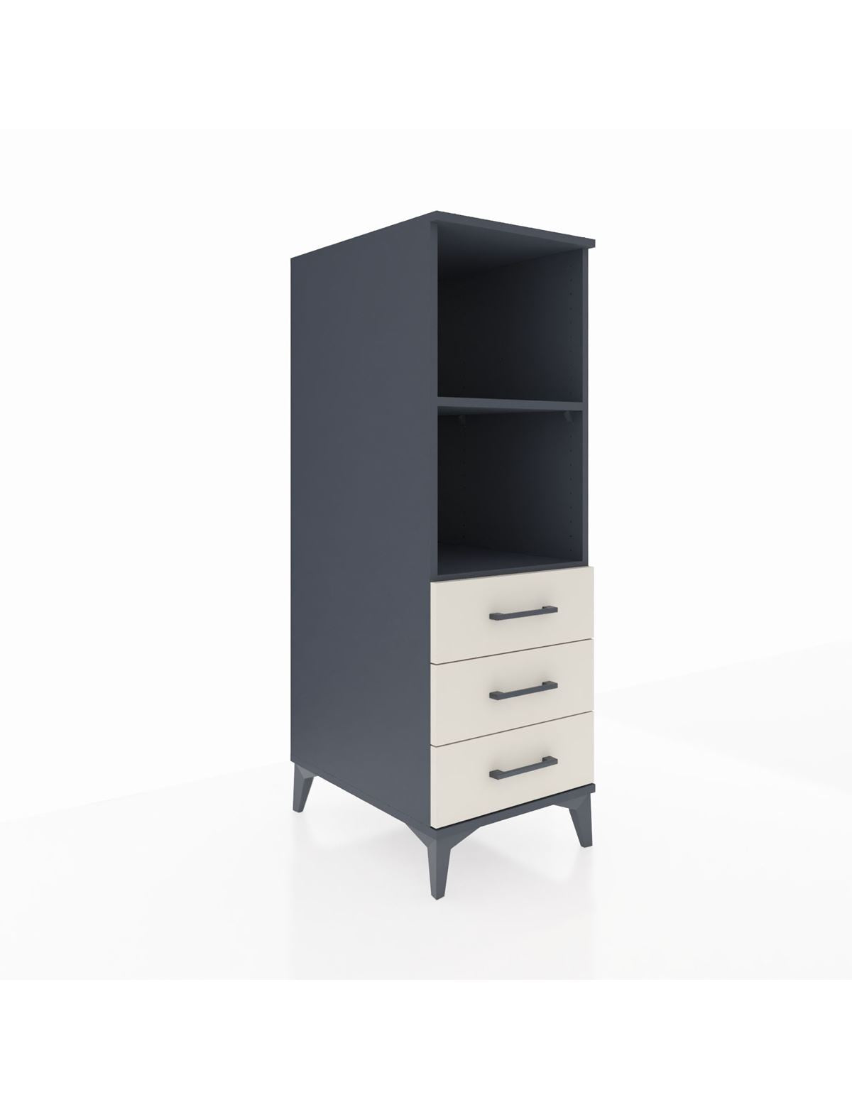 Kronos Dolap 2 Raflı 3 Çekmeceli 44x59x134 Antrasit-Aytaşı