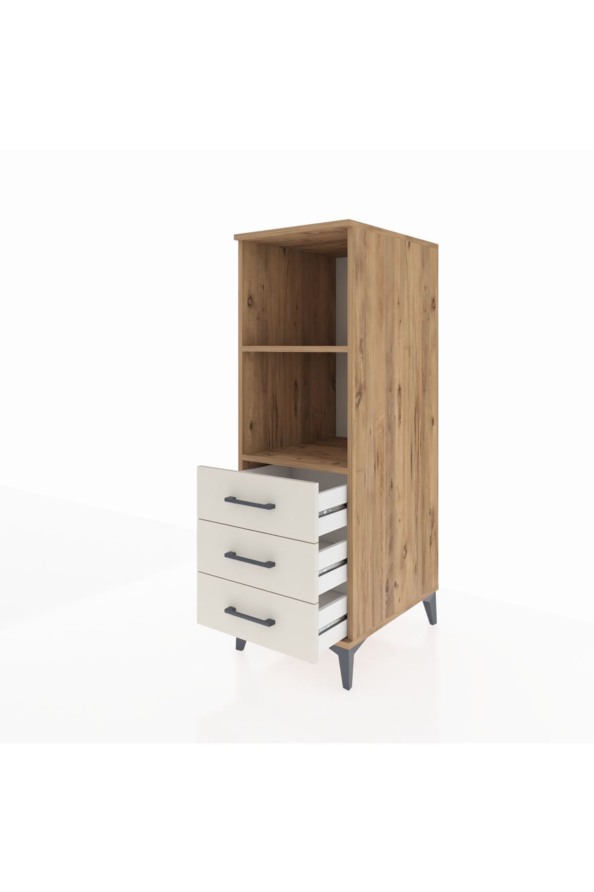 Kronos Dolap 2 Raflı 3 Çekmeceli 44x59x134 Çam-Aytaşı