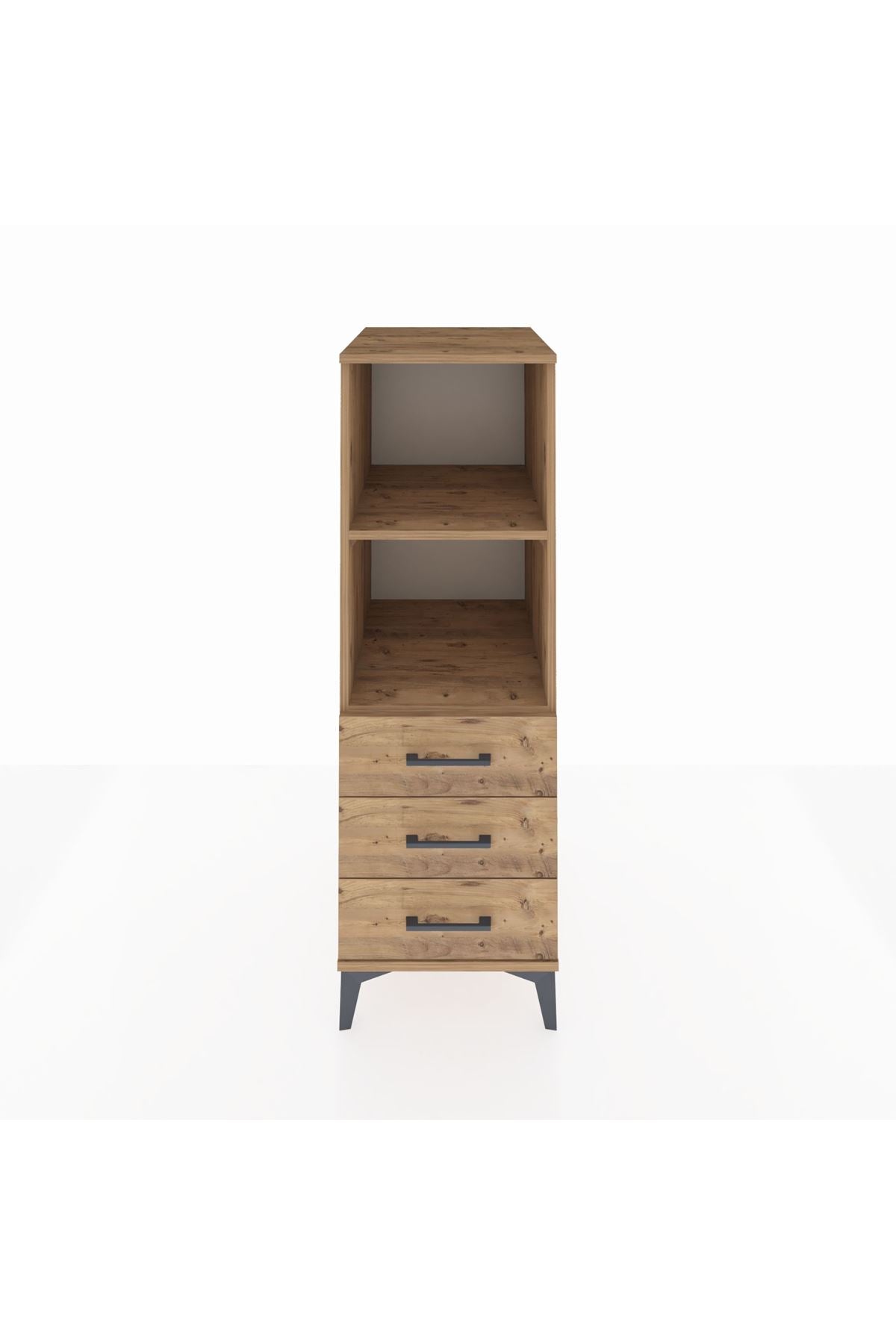 Kronos Dolap 2 Raflı 3 Çekmeceli 44x59x134 Çam-Çam