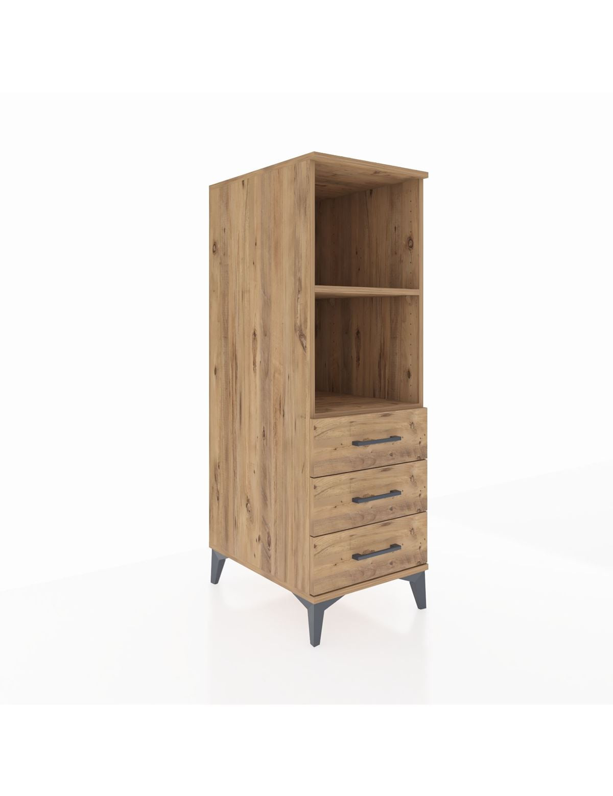 Kronos Dolap 2 Raflı 3 Çekmeceli 44x59x134 Çam-Çam