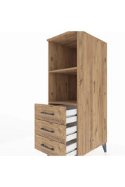 Kronos Dolap 2 Raflı 3 Çekmeceli 44x59x134 Çam-Çam