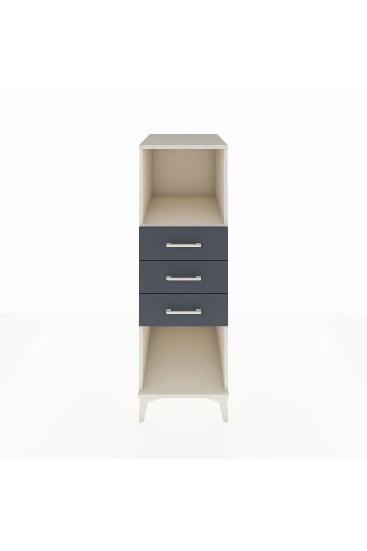 Kronos Dolap Tek Raflı 3 Çekmeceli 44x59x134 Aytaşı-Antrasit