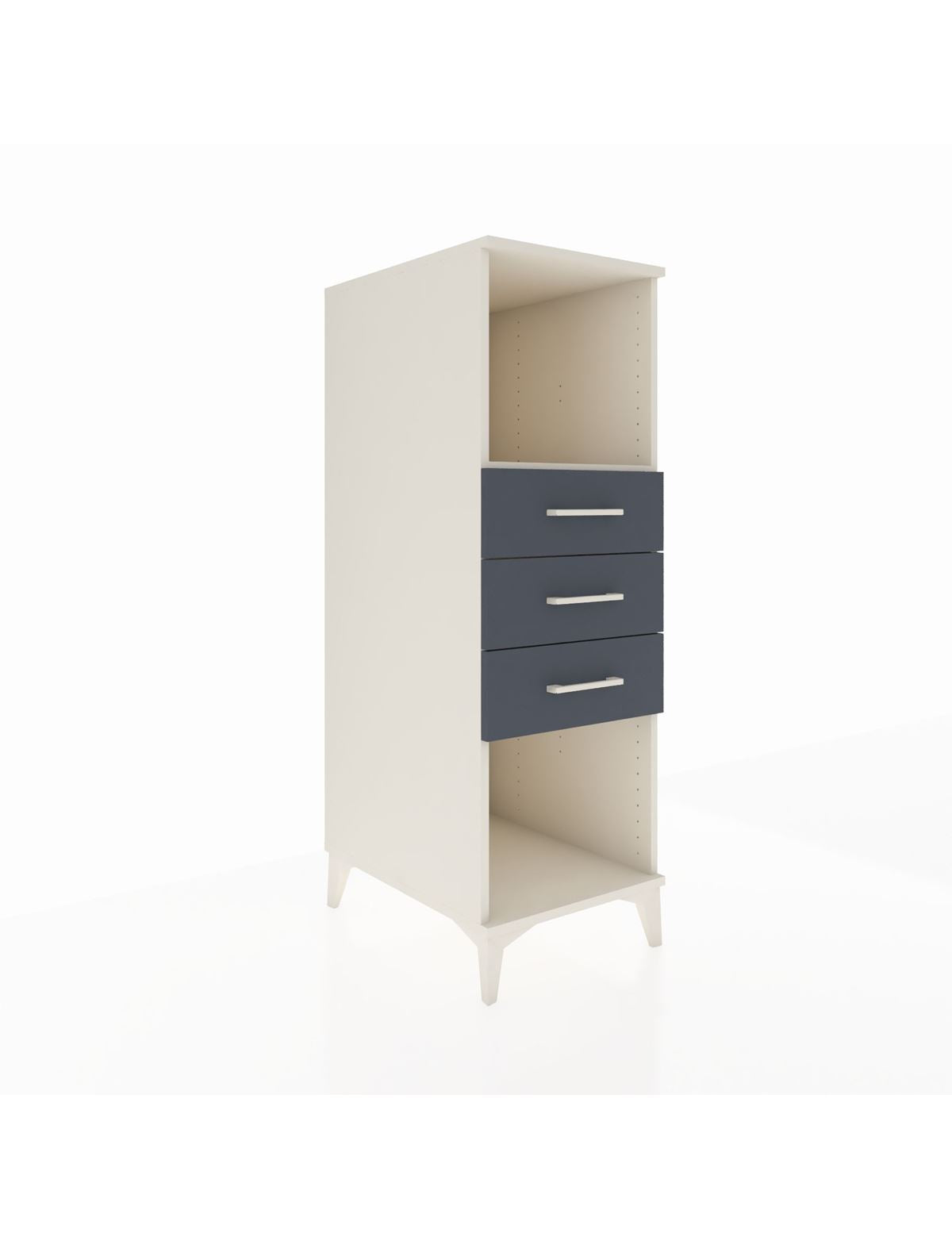 Kronos Dolap Tek Raflı 3 Çekmeceli 44x59x134 Aytaşı-Antrasit