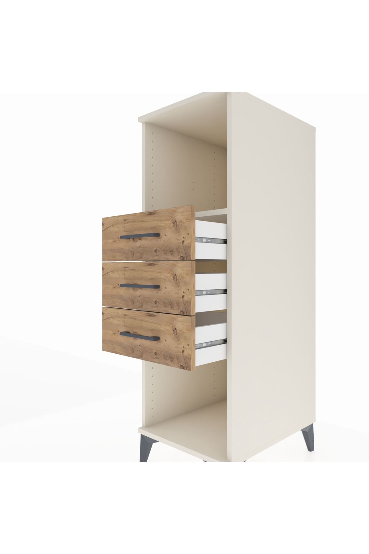 Kronos Dolap Tek Raflı 3 Çekmeceli 44x59x134 Aytaşı-Çam