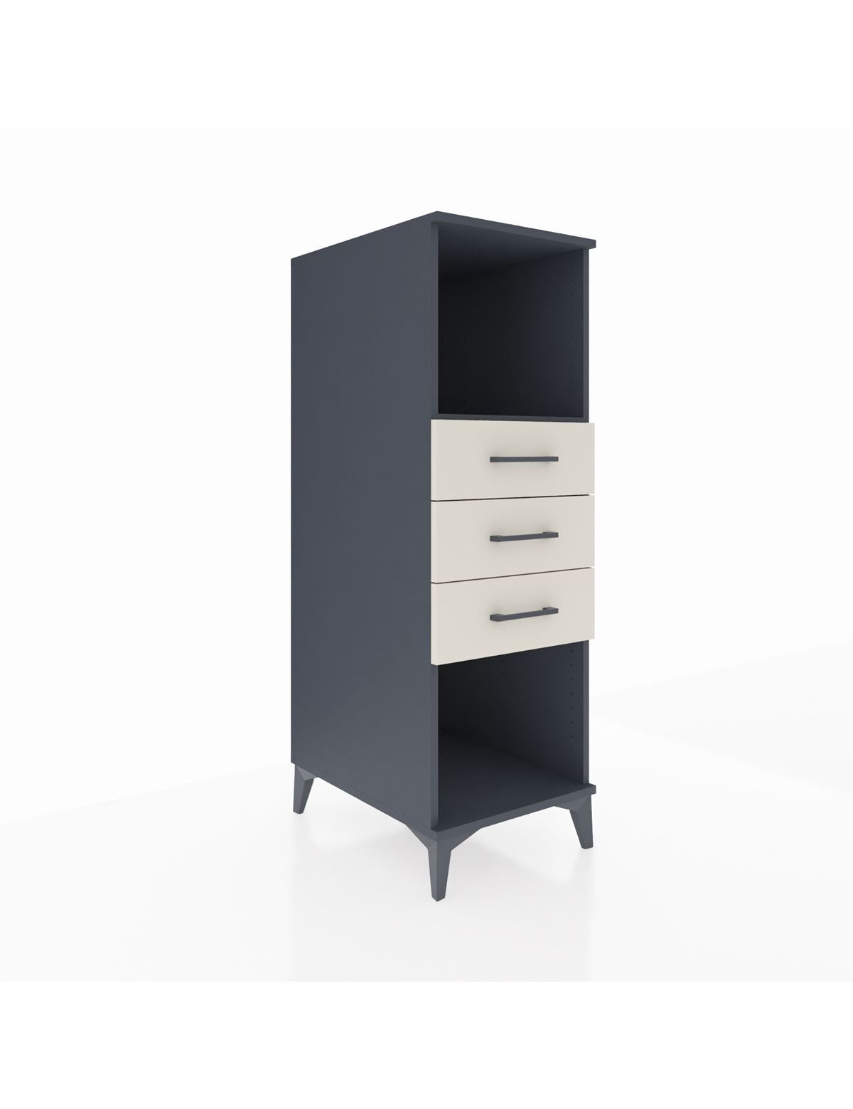 Kronos Dolap Tek Raflı 3 Çekmeceli 44x59x134 Antrasit-Aytaşı