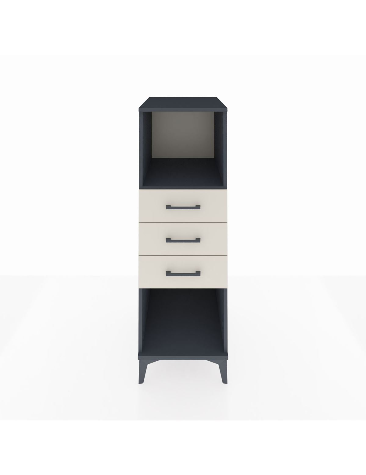 Kronos Dolap Tek Raflı 3 Çekmeceli 44x59x134 Antrasit-Aytaşı