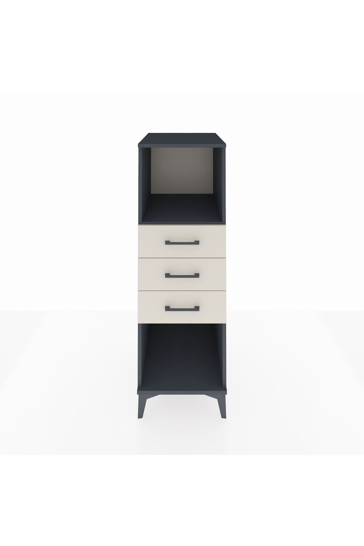 Kronos Dolap Tek Raflı 3 Çekmeceli 44x59x134 Antrasit-Aytaşı