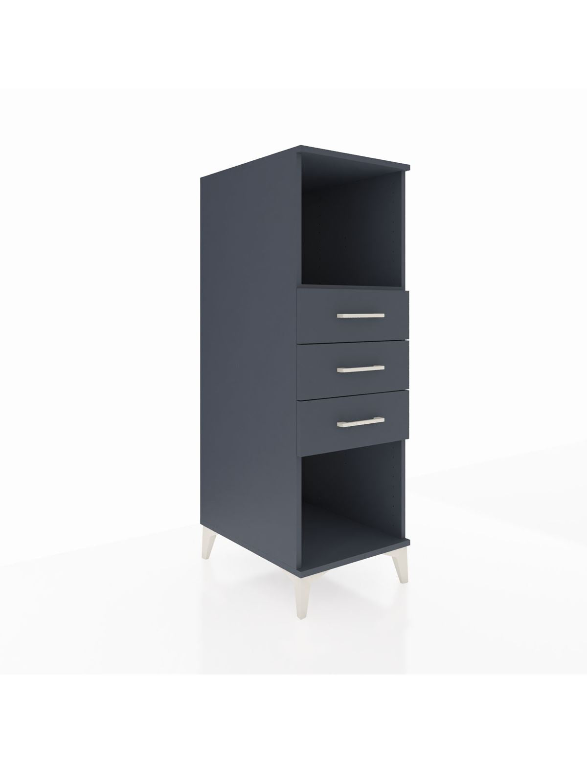 Kronos Dolap Tek Raflı 3 Çekmeceli 44x59x134 Antrasit-Antrasit