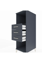 Kronos Dolap Tek Raflı 3 Çekmeceli 44x59x134 Antrasit-Antrasit