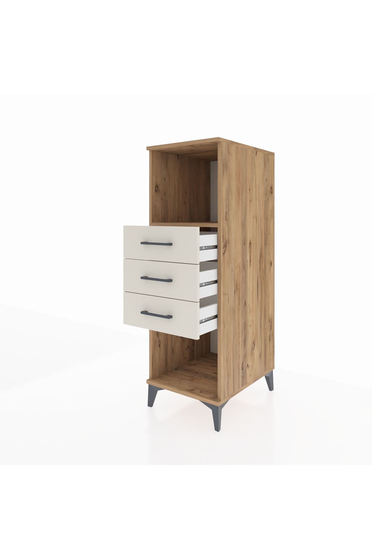 Kronos Dolap Tek Raflı 3 Çekmeceli 44x59x134 Çam-Aytaşı