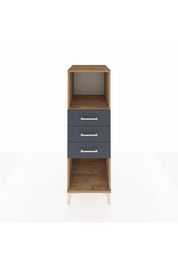 Kronos Dolap Tek Raflı 3 Çekmeceli 44x59x134 Çam-Antrasit