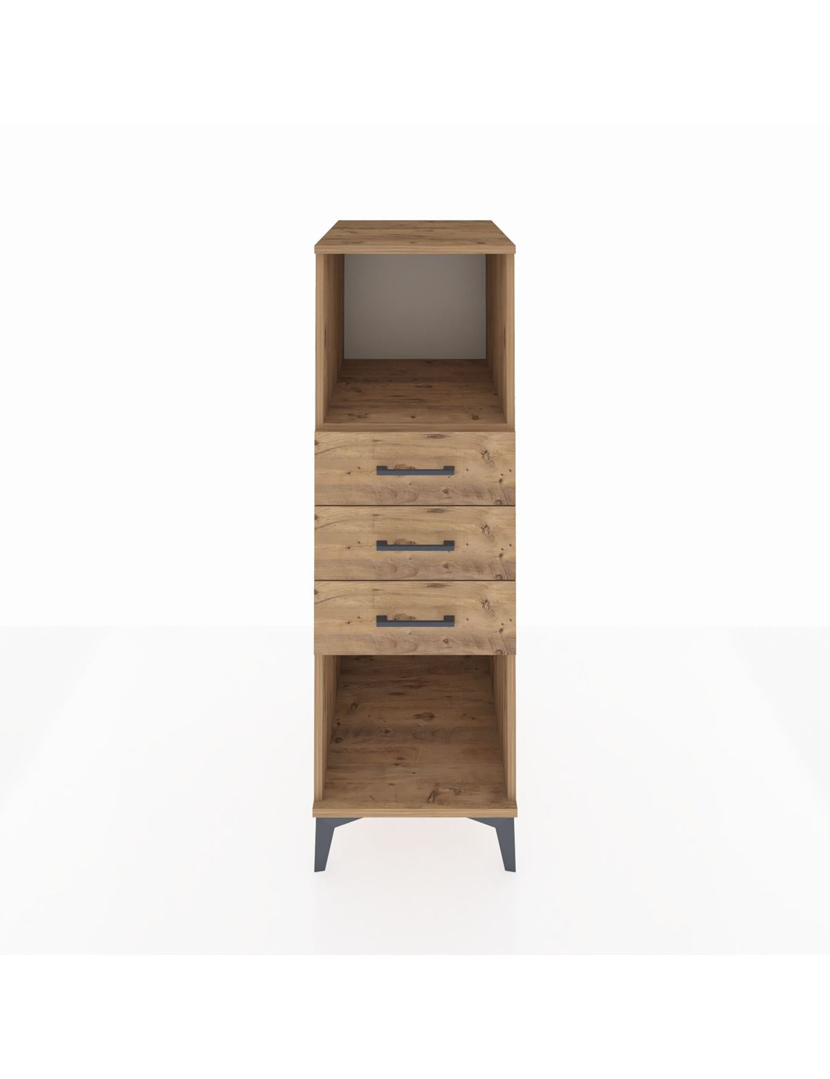 Kronos Dolap Tek Raflı 3 Çekmeceli 44x59x134 Çam-Çam