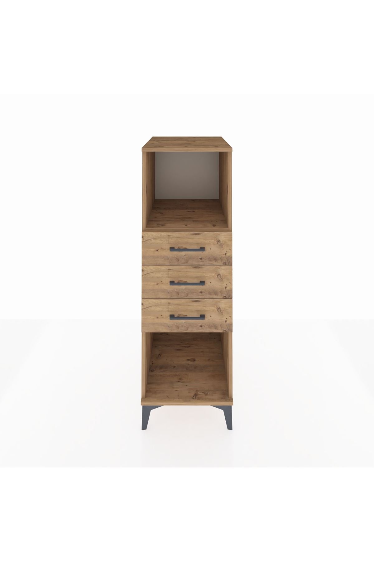 Kronos Dolap Tek Raflı 3 Çekmeceli 44x59x134 Çam-Çam