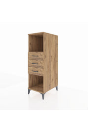 Kronos Dolap Tek Raflı 3 Çekmeceli 44x59x134 Çam-Çam