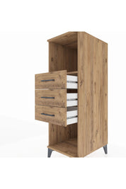 Kronos Dolap Tek Raflı 3 Çekmeceli 44x59x134 Çam-Çam