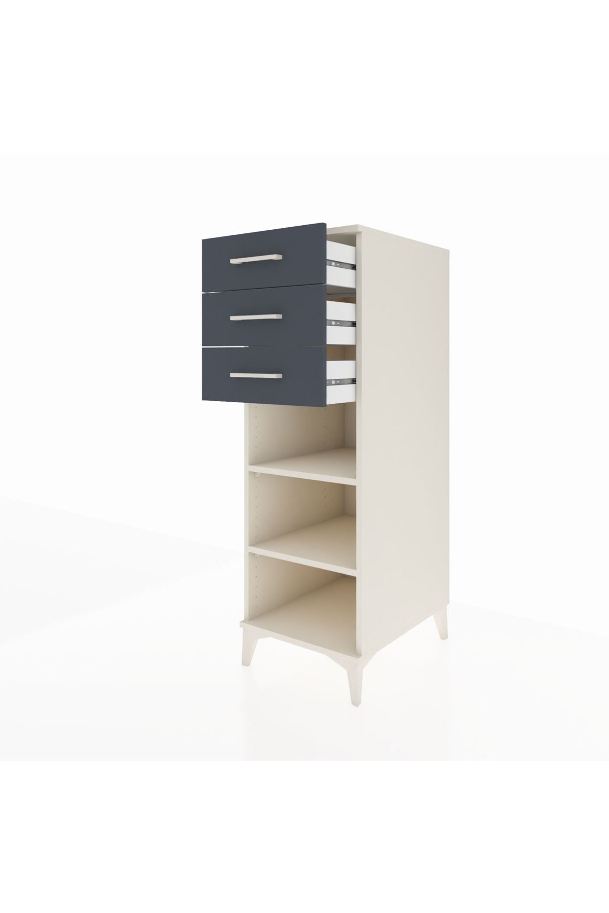 Kronos Dolap 2 Raflı 3 Çekmeceli 44x59x134 Aytaşı-Antrasit