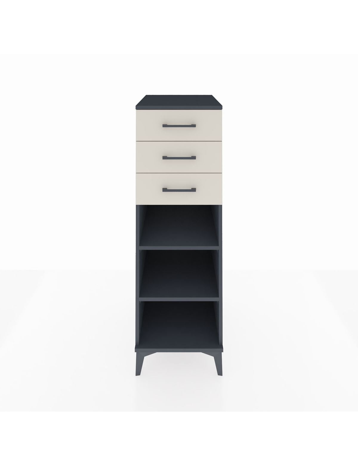 Kronos Dolap 2 Raflı 3 Çekmeceli 44x59x134 Antrasit-Aytaşı