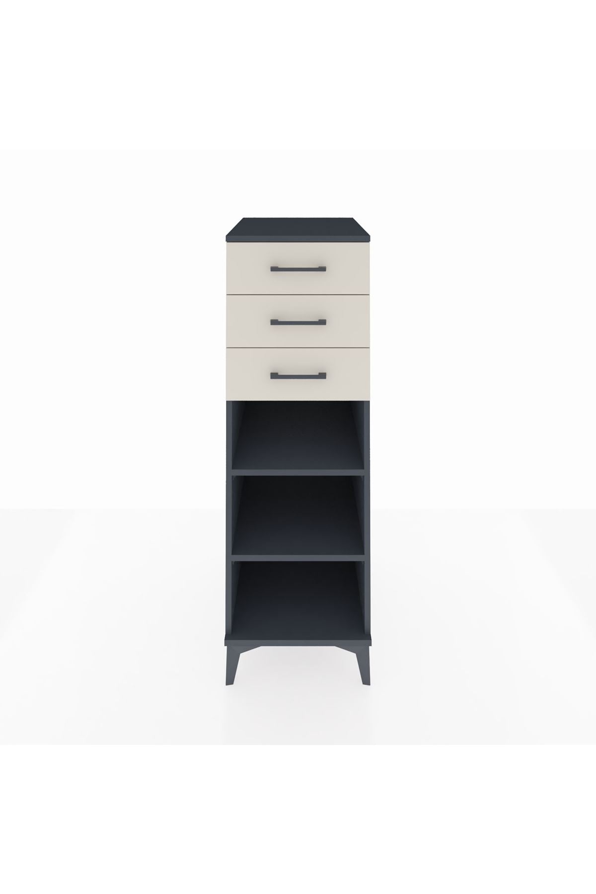 Kronos Dolap 2 Raflı 3 Çekmeceli 44x59x134 Antrasit-Aytaşı