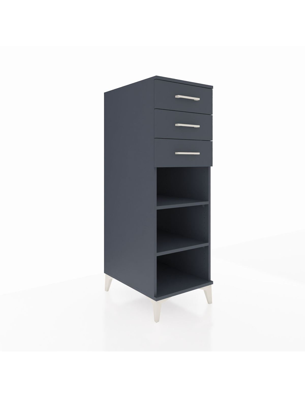 Kronos Dolap 2 Raflı 3 Çekmeceli 44x59x134 Antrasit-Antrasit