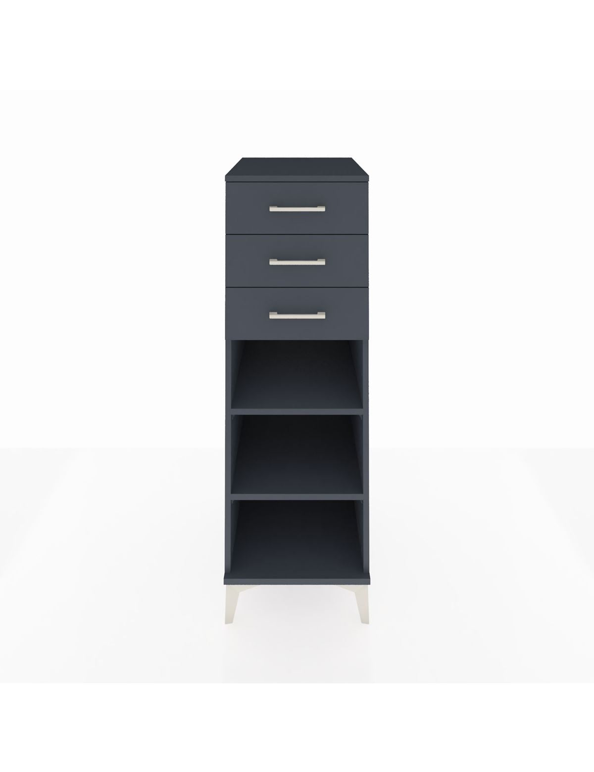 Kronos Dolap 2 Raflı 3 Çekmeceli 44x59x134 Antrasit-Antrasit