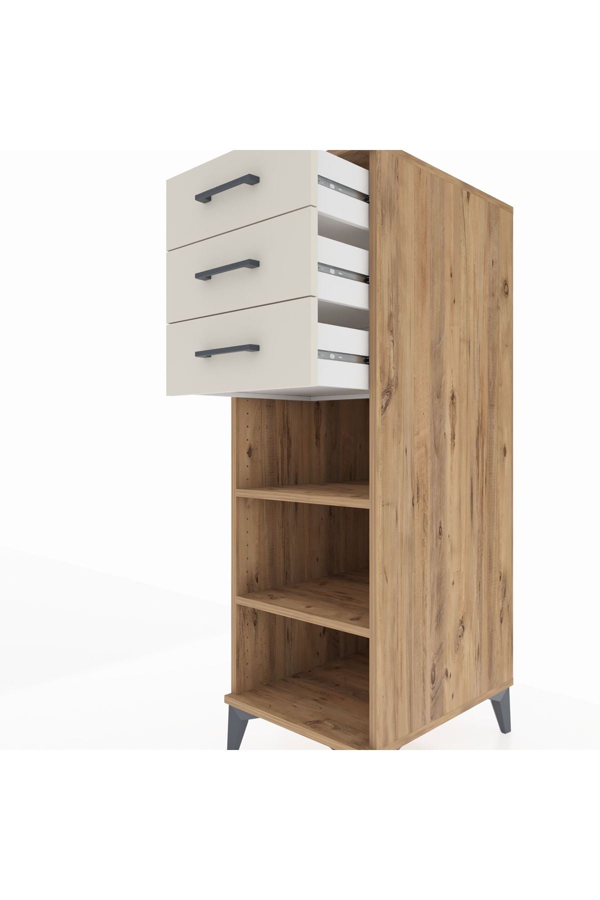 Kronos Dolap 2 Raflı 3 Çekmeceli 44x59x134 Çam-Aytaşı