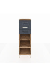 Kronos Dolap 2 Raflı 3 Çekmeceli 44x59x134 Çam-Antrasit