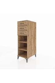 Kronos Dolap 2 Raflı 3 Çekmeceli 44x59x134 Çam-Çam