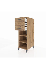Kronos Dolap 2 Raflı 3 Çekmeceli 44x59x134 Çam-Çam
