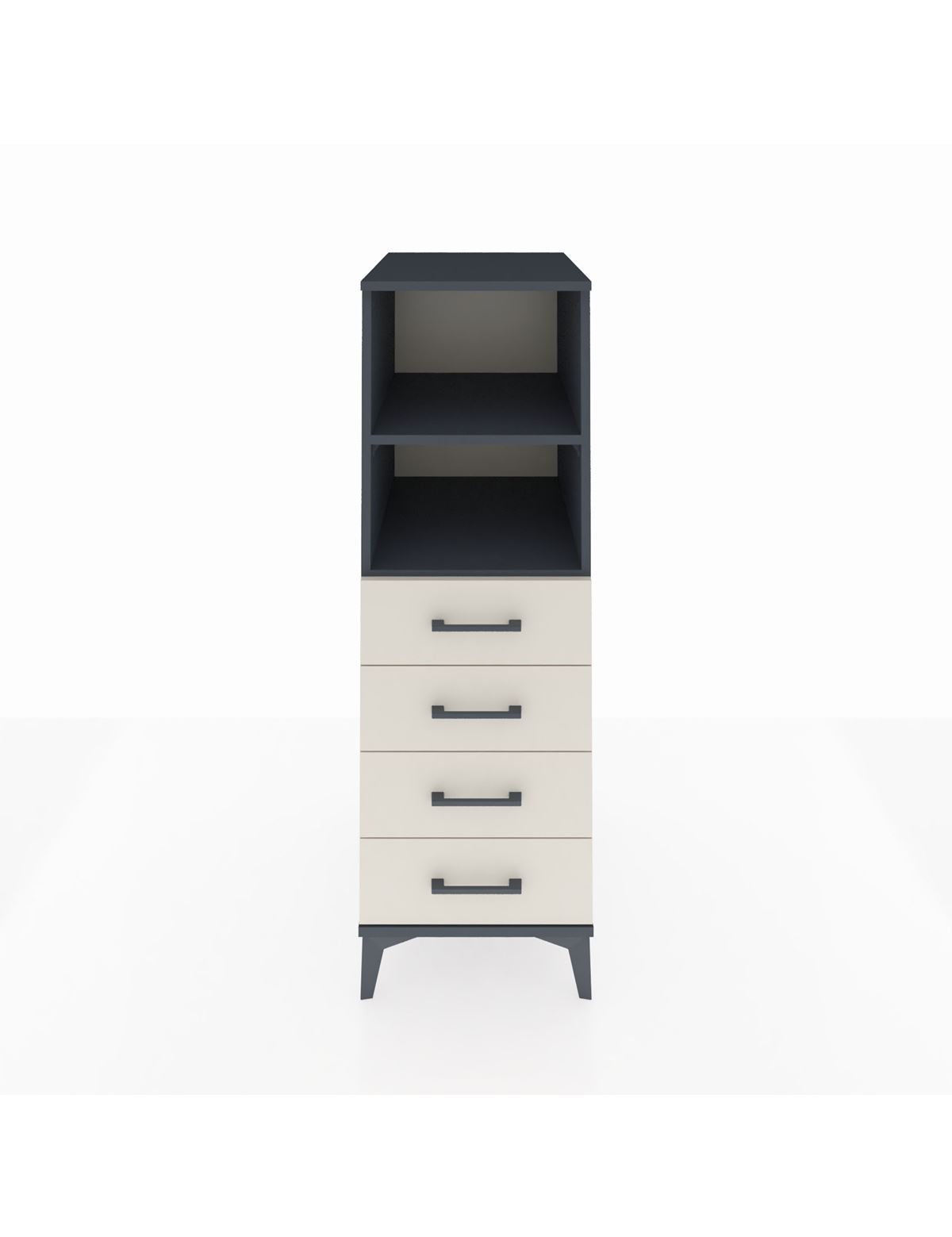 Kronos Dolap 2 Raflı 4 Çekmeceli 44x59x134 Antrasit-Aytaşı