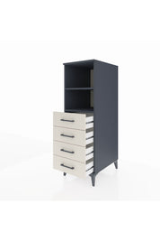 Kronos Dolap 2 Raflı 4 Çekmeceli 44x59x134 Antrasit-Aytaşı