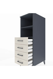 Kronos Dolap 2 Raflı 4 Çekmeceli 44x59x134 Antrasit-Aytaşı