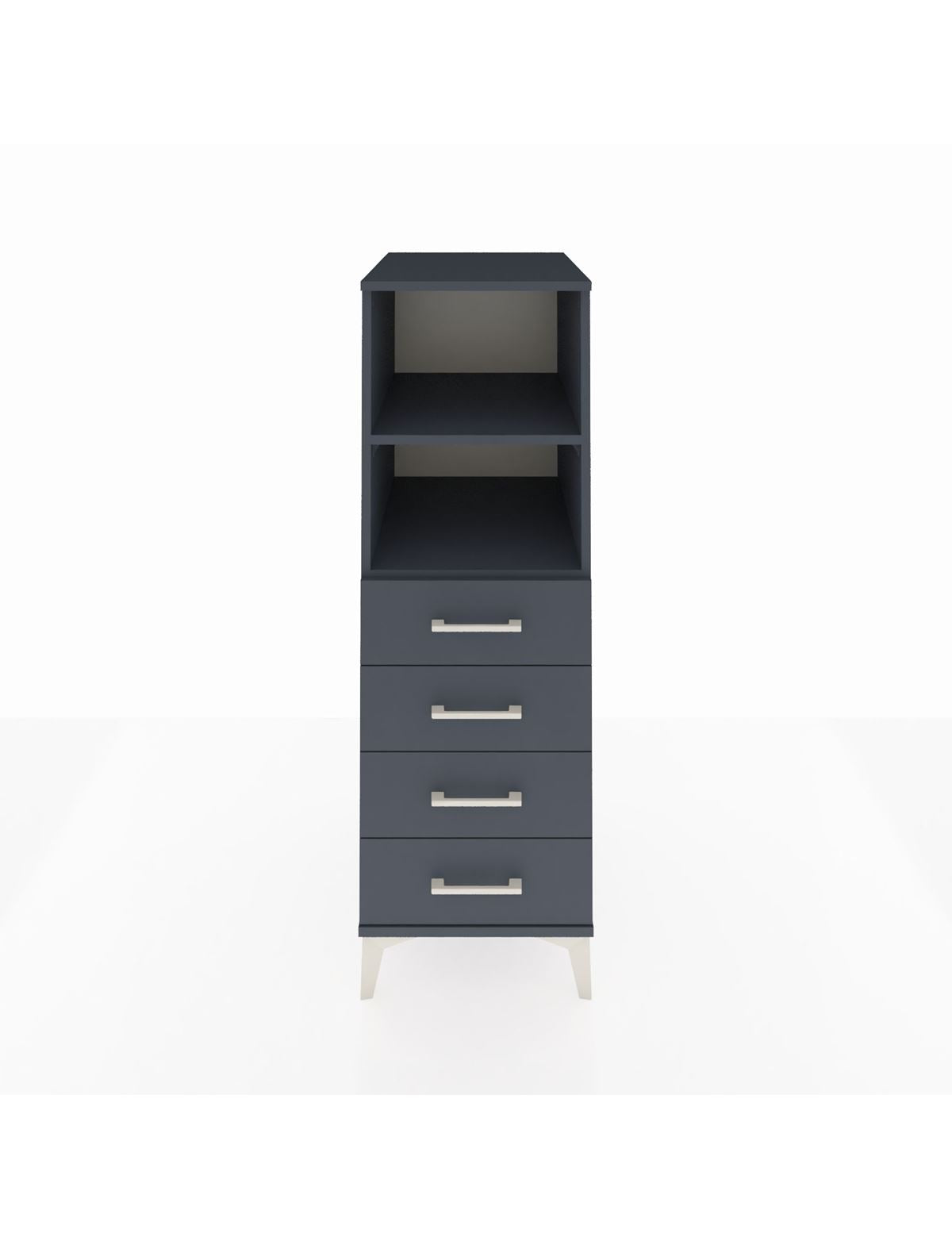 Kronos Dolap 2 Raflı 4 Çekmeceli 44x59x134 Antrasit-Antrasit