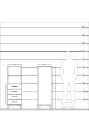 Kronos Dolap 2 Raflı 4 Çekmeceli 44x59x134 Antrasit-Aytaşı