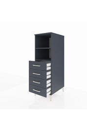 Kronos Dolap 2 Raflı 4 Çekmeceli 44x59x134 Antrasit-Antrasit