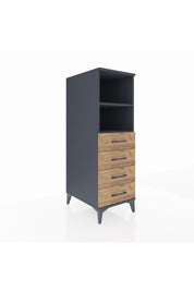 Kronos Dolap 2 Raflı 4 Çekmeceli 44x59x134 Antrasit-Çam
