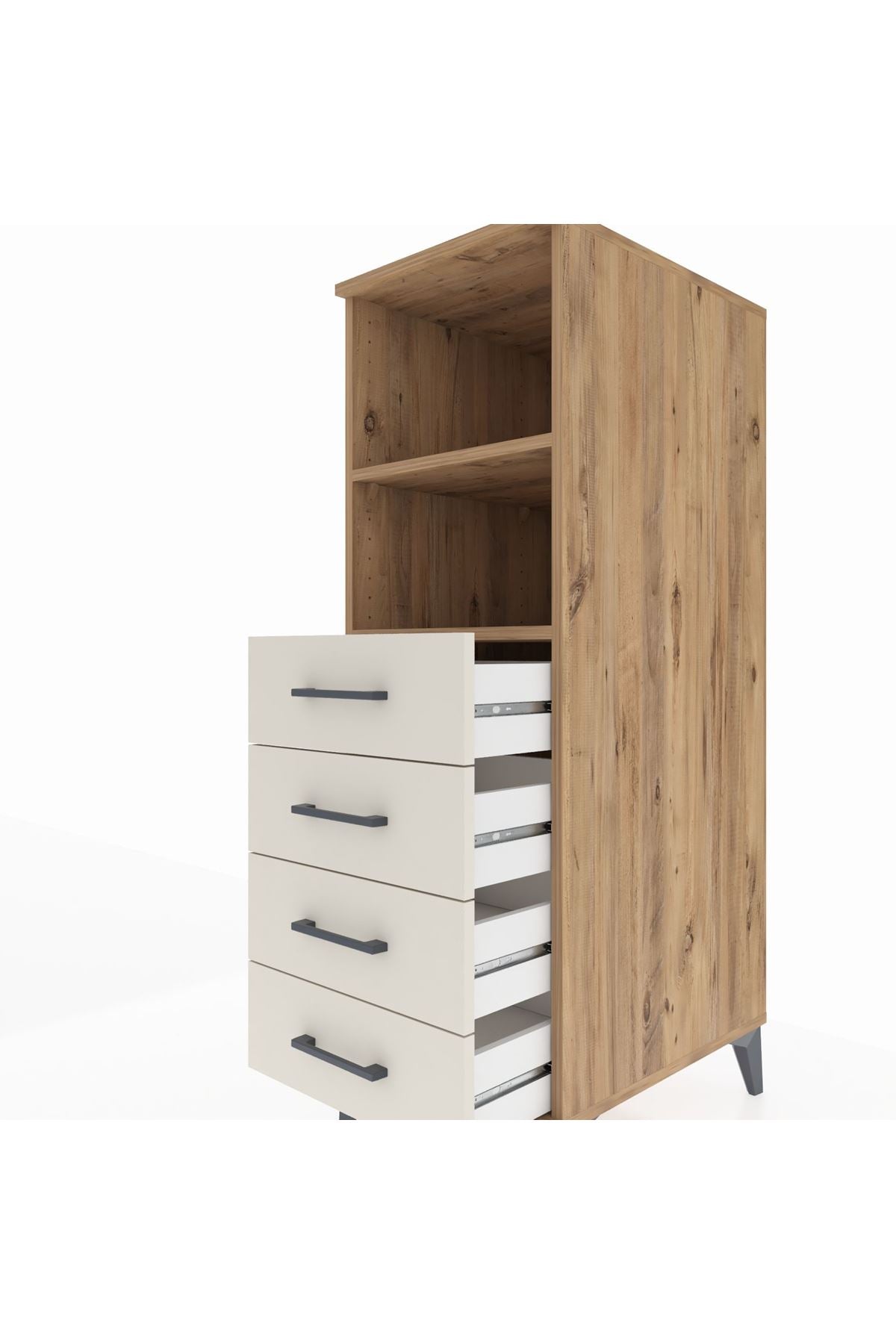 Kronos Dolap 2 Raflı 4 Çekmeceli 44x59x134 Çam-Aytaşı