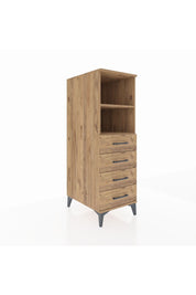 Kronos Dolap 2 Raflı 4 Çekmeceli 44x59x134 Çam-Çam