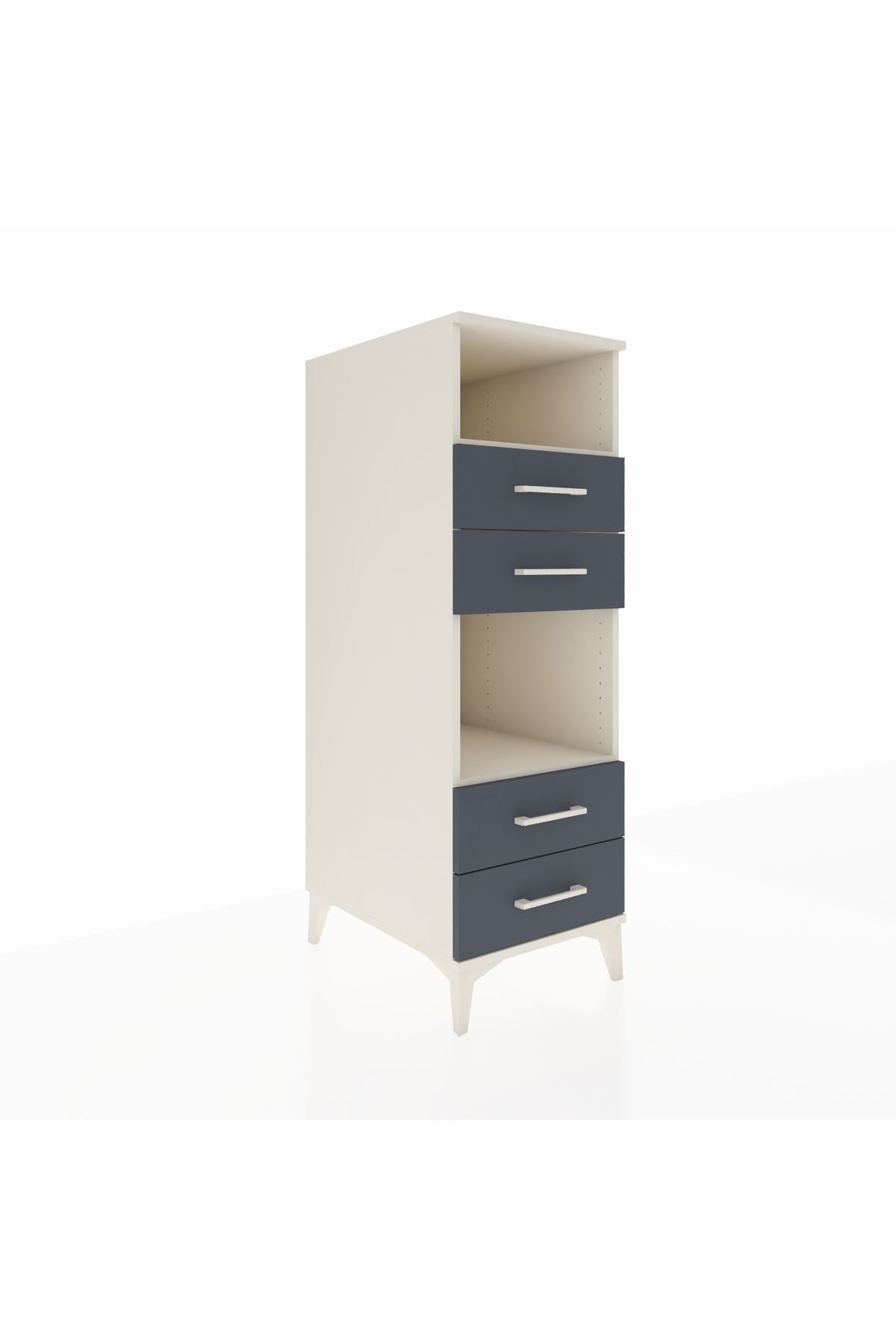 Kronos Dolap 2 Raflı 4 Çekmeceli 44x59x134 Aytaşı-Antrasit