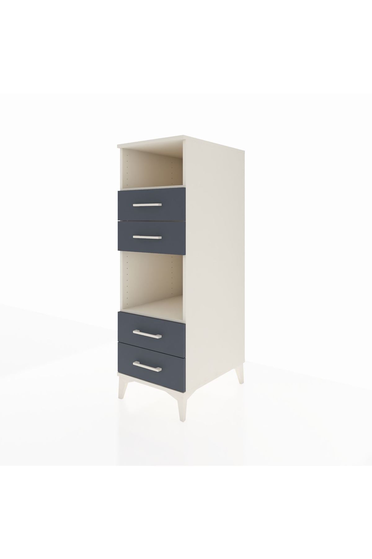 Kronos Dolap 2 Raflı 4 Çekmeceli 44x59x134 Aytaşı-Antrasit