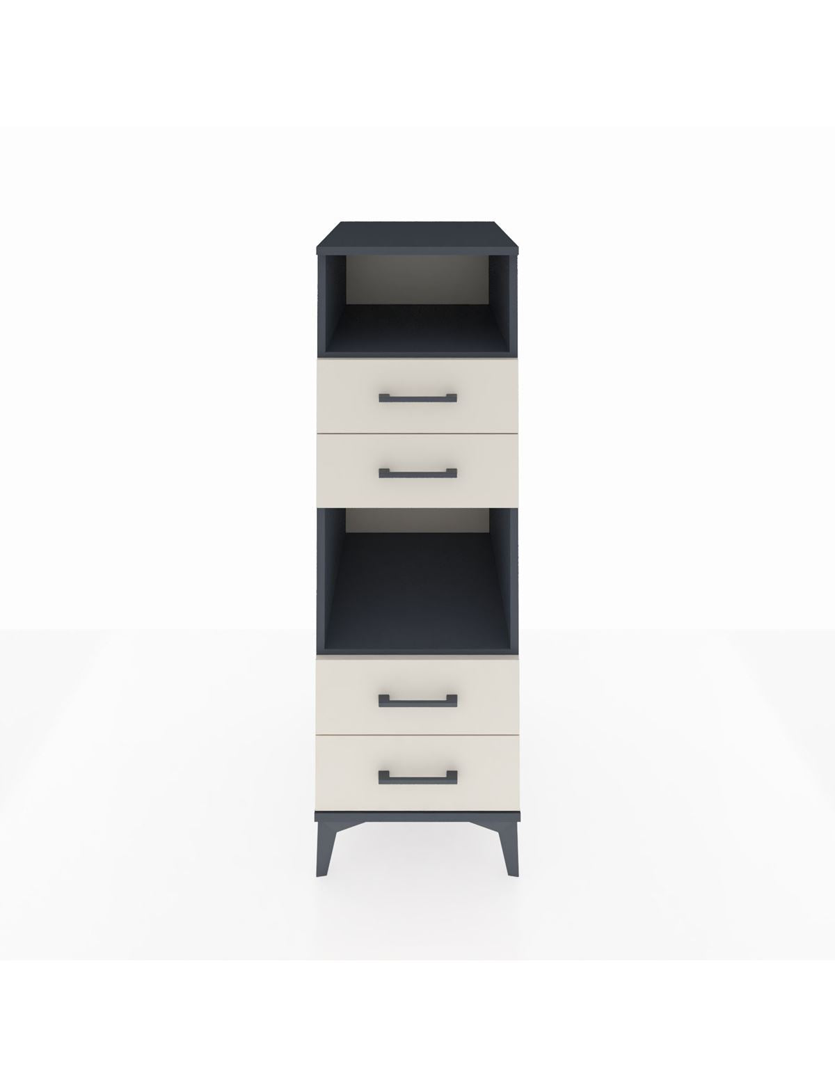 Kronos Dolap 2 Raflı 4 Çekmeceli 44x59x134 Antrasit-Aytaşı