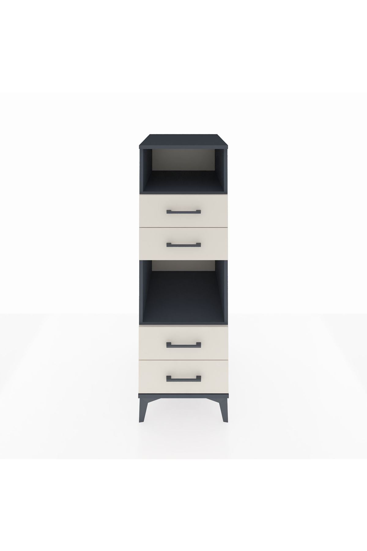 Kronos Dolap 2 Raflı 4 Çekmeceli 44x59x134 Antrasit-Aytaşı