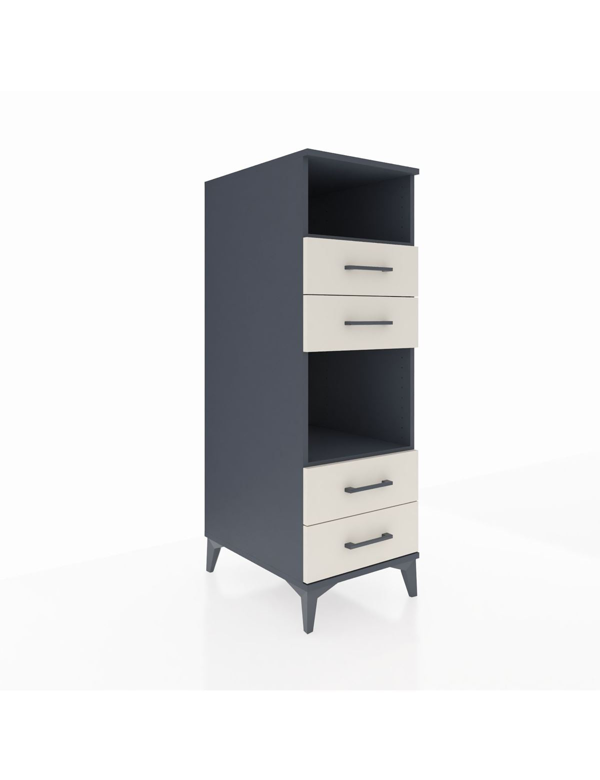 Kronos Dolap 2 Raflı 4 Çekmeceli 44x59x134 Antrasit-Aytaşı